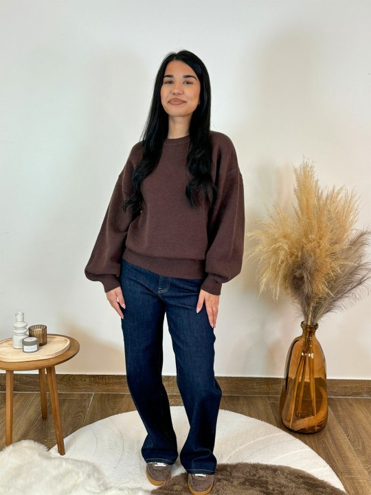 Pull Sofia Marron et Bordeaux