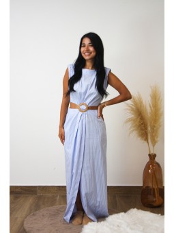 Robe bleue a rayures Eva