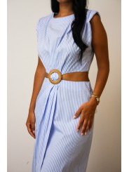 Robe bleue a rayures Eva