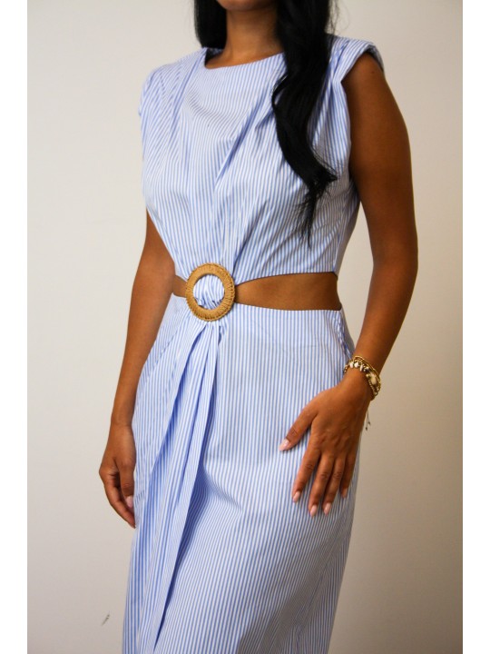 Robe bleue a rayures Eva