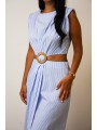 Robe bleue a rayures Eva