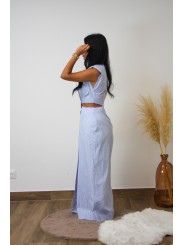 Robe bleue a rayures Eva
