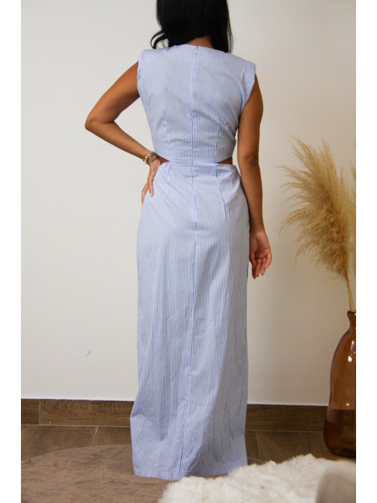Robe bleue a rayures Eva