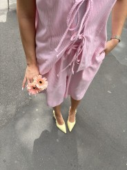 Gilet rose à rayures Julia